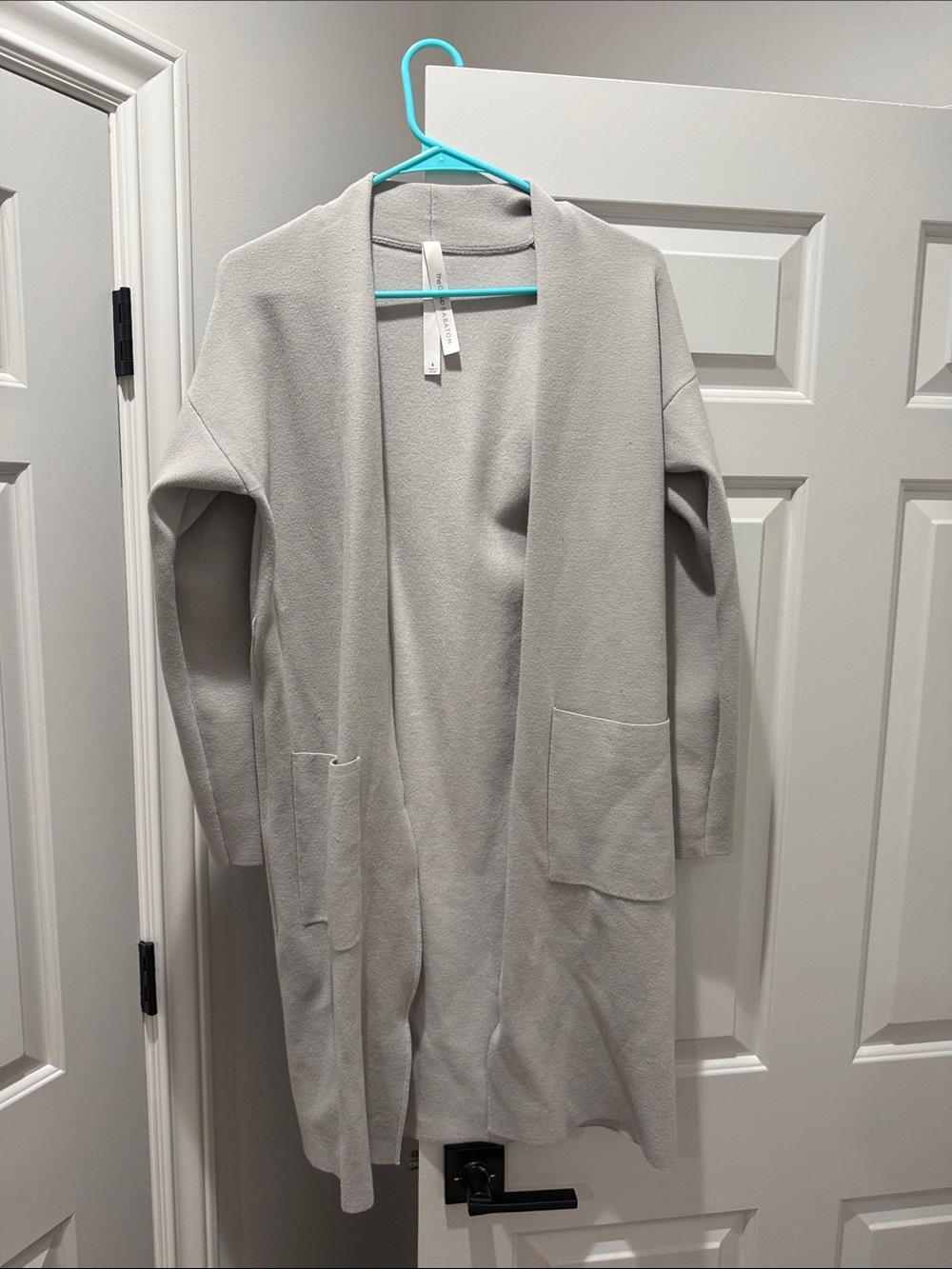 Aritzia Light Gray Open-Front Duster Cardigan